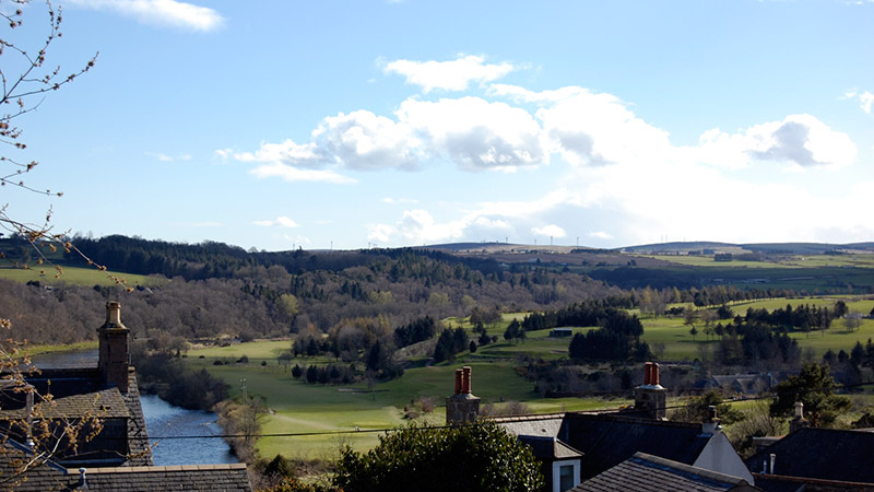The view looking out from room 3 over the River Dee and Peterculter Golf Course