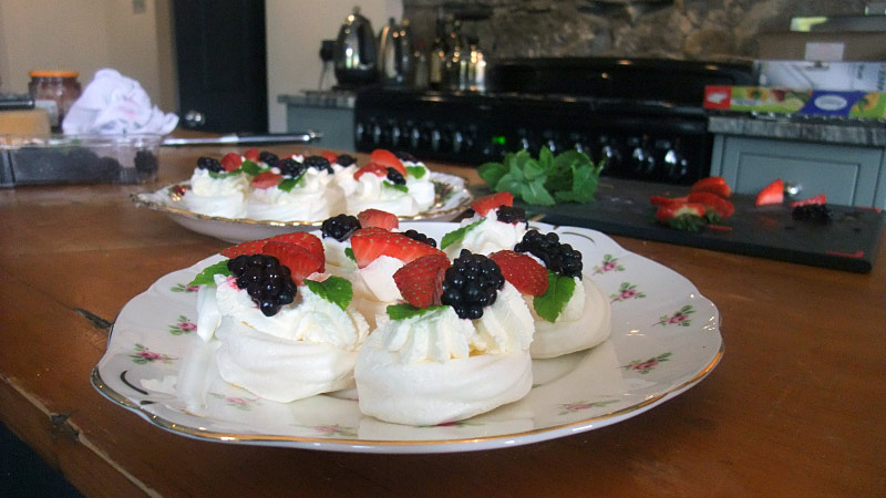 Afternoon tea treats freshly prepared in the kitchen